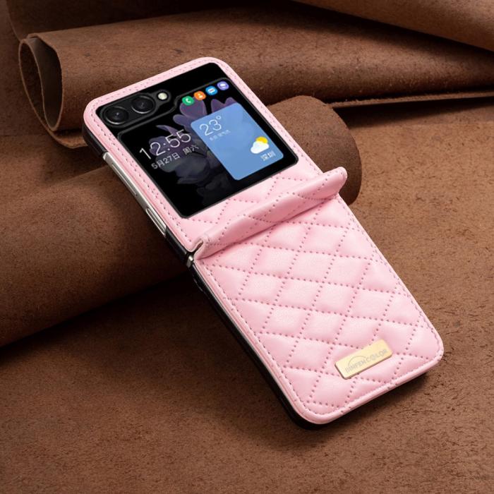 Bild 6, BINFEN BINFEN Galaxy Z Flip 5 Skal Diamond Textur Rosa - Teknikhallen.se