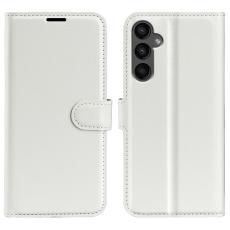  Samsung Galaxy A15 5G Fodral Litchi L&auml;der Vit - Teknikhallen.se