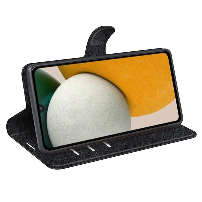 Bild 3,  Samsung Galaxy A15 5G Fodral Litchi Läder Svart - Teknikhallen.se
