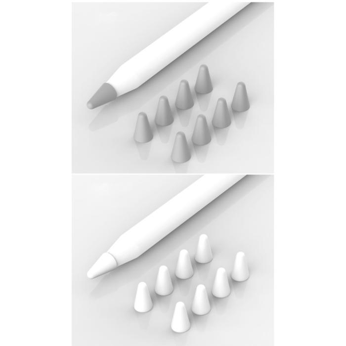Bild 2,  8-PACK Apple Pencil 1/2/Pro Spetsskydd / Tip Cover Vit - Teknikhallen.se