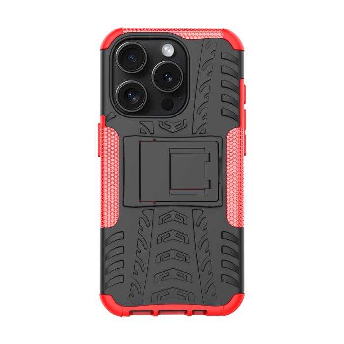 Bild 2,  iPhone 15 Pro Max Stöttåligt Skal med Stöd Röd - Teknikhallen.se