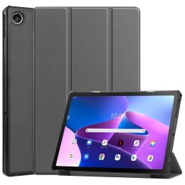  Lenovo Tab M10 Plus Gen 3 Fodral Tri-Fold Grå - Teknikhallen.se