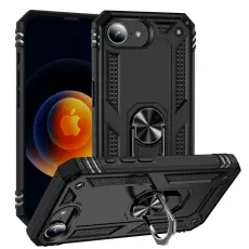  iPhone 17e / 16e Skal Shockproof Hybrid Ring Svart - Teknikhallen.se