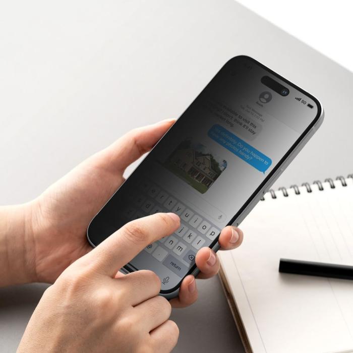 Bild 6, Ringke Ringke iPhone 16 Pro 2-PACK Skärmskydd Easy Slide Privacy - Teknikhallen.se