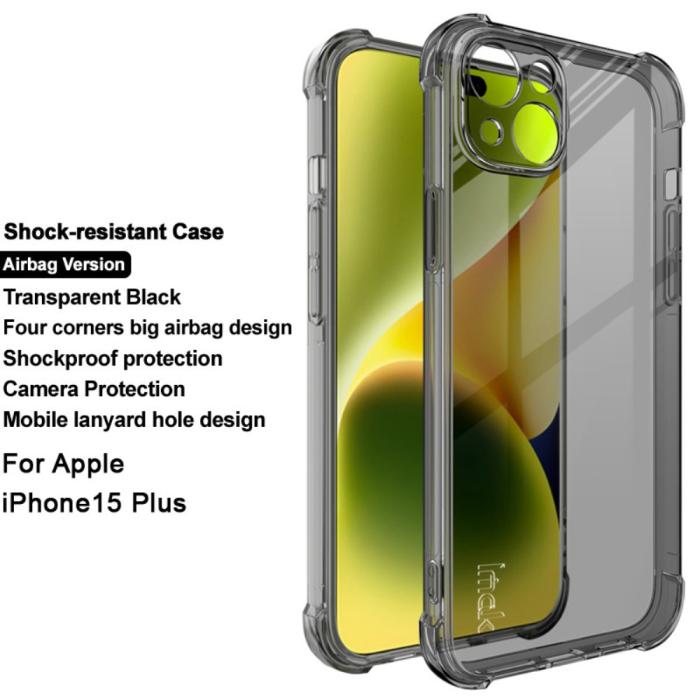 Bild 2, IMAK IMAK iPhone 15 Plus Skal Shockproof TPU Tonad Svart - Teknikhallen.se