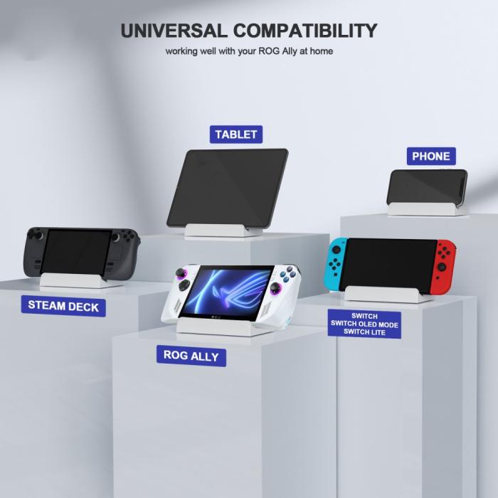Bild 5, JYS JYS Ställ För ASUS ROG Ally 2023/Steam Deck/Switch/Padda/Mobil Vit - Teknikhallen.se