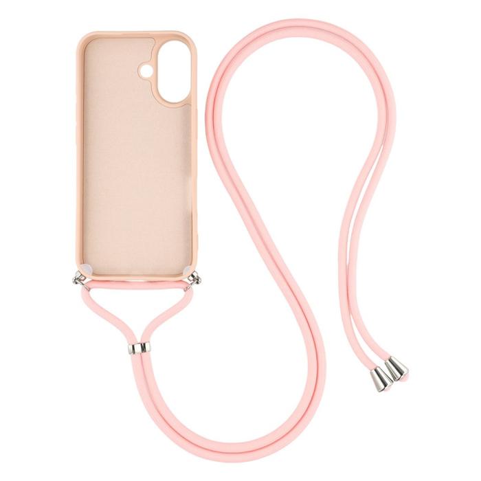 Bild 2,  iPhone 17 Skal TPU Med Mobilsnöre Rosa - Teknikhallen.se
