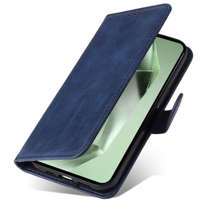 Bild 5,  Samsung Galaxy S24 FE Plånboksfodral Läder Mörk Blå - Teknikhallen.se