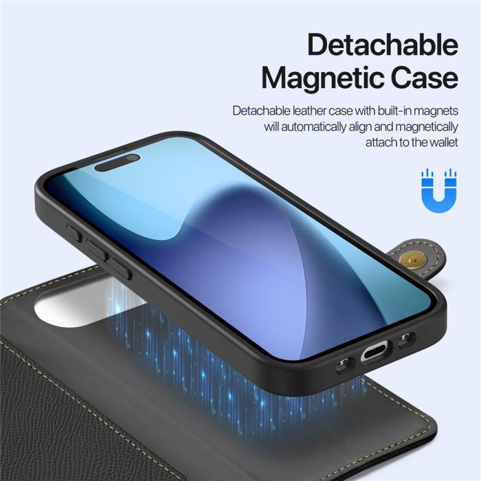 Bild 5, DUX DUCIS DUX DUCIS iPhone Air 2in1 Magnet Fodral Lawa Series Svart - Teknikhallen.se