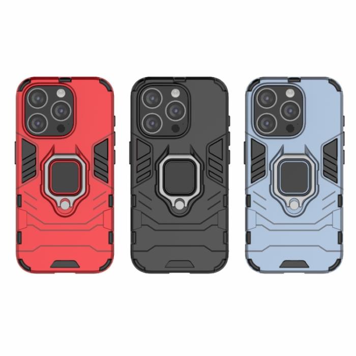 Bild 5,  iPhone 15 Pro Skal Armor Hybrid Ring Blå - Teknikhallen.se