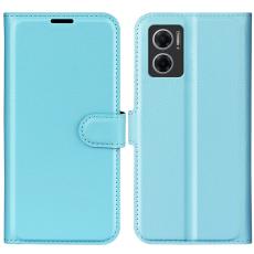  Xiaomi Redmi 10 5G Fodral Litchi L&auml;der Ljus Bl&aring; - Teknikhallen.se