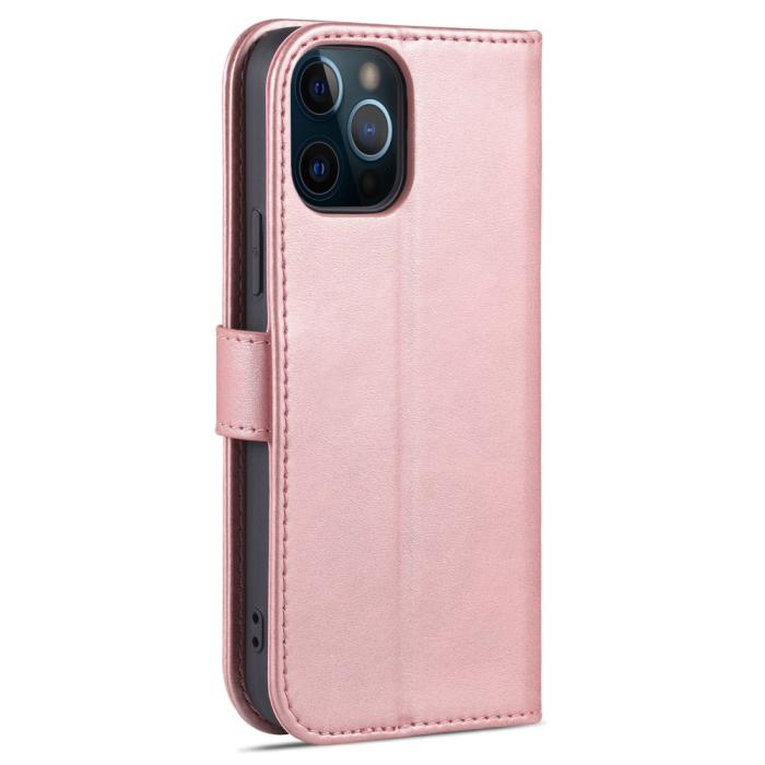 Bild 3, AZNS iPhone 13 Pro Max - AZNS Läder Fodral - Roséguld - Teknikhallen.se