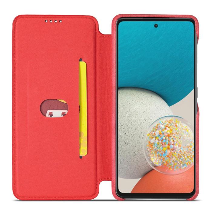 Bild 4, LC.IMEEKE LC.IMEEKE Samsung Galaxy A53 5G Fodral Retro Flip Röd - Teknikhallen.se
