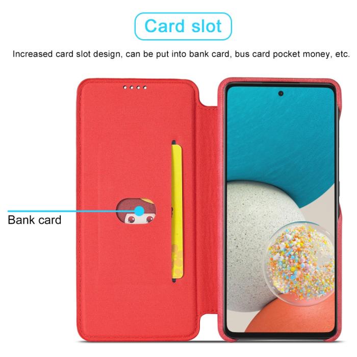 Bild 6, LC.IMEEKE LC.IMEEKE Samsung Galaxy A53 5G Fodral Retro Flip Röd - Teknikhallen.se
