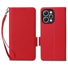  Xiaomi Redmi 12 5G/4G Fodral Litchi L&auml;der R&ouml;d - Teknikhallen.se