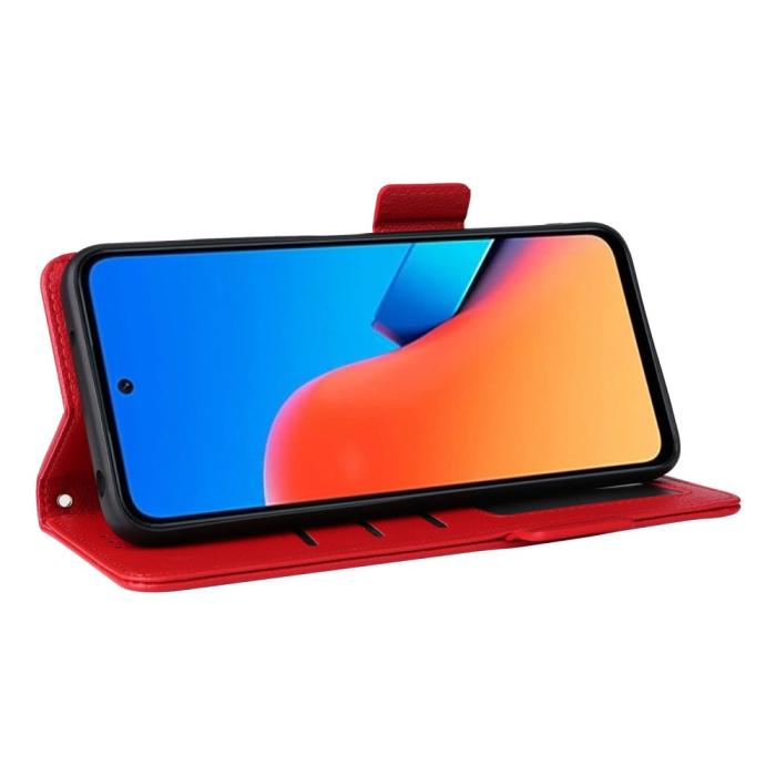 Bild 3,  Xiaomi Redmi 12 5G/4G Fodral Litchi Läder Röd - Teknikhallen.se