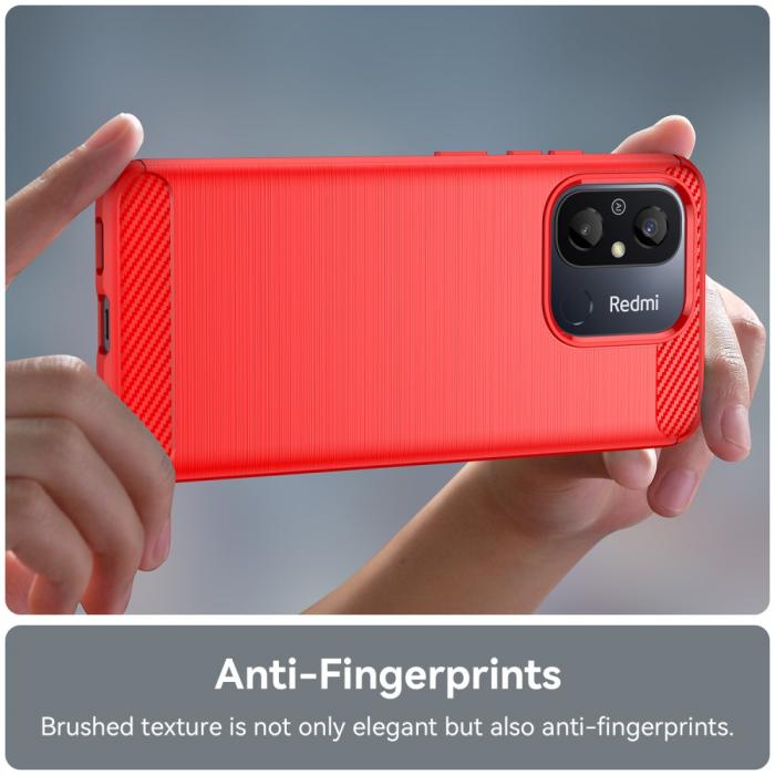 Bild 5,  Xiaomi Redmi 12C 4G Skal Kolfiber Textur Röd - Teknikhallen.se