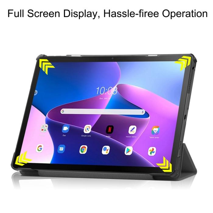 Bild 4,  Lenovo Tab M10 Plus Gen 3 Fodral Tri-Fold Grå - Teknikhallen.se