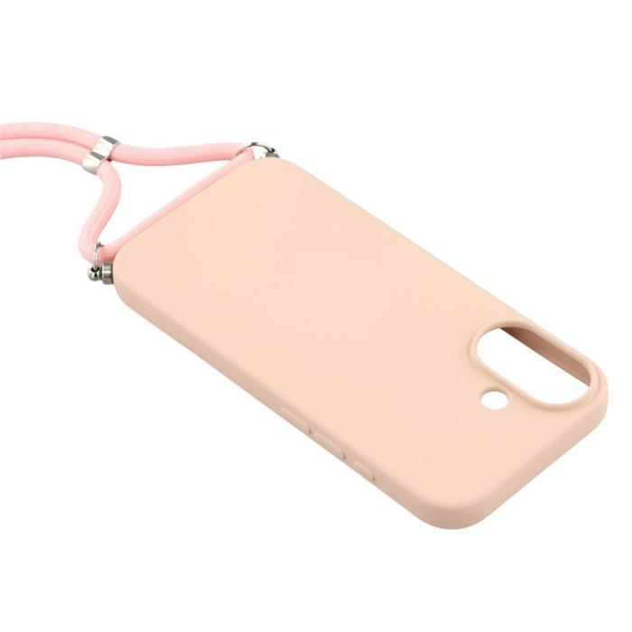 Bild 4,  iPhone 17 Skal TPU Med Mobilsnöre Rosa - Teknikhallen.se