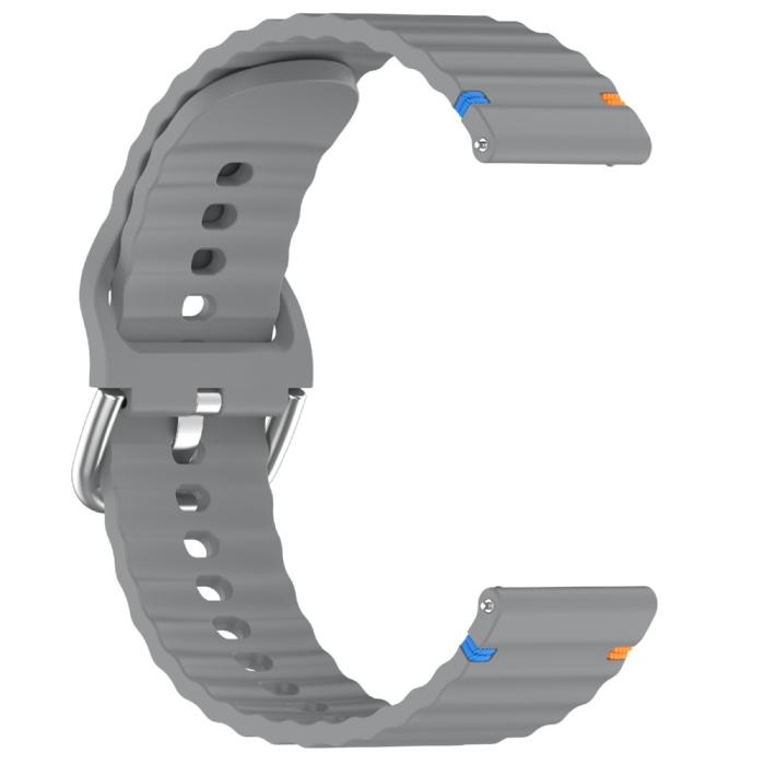 Bild 3,  Klockarmband 22 mm Silikon Wave Design Mörk Grå - Teknikhallen.se