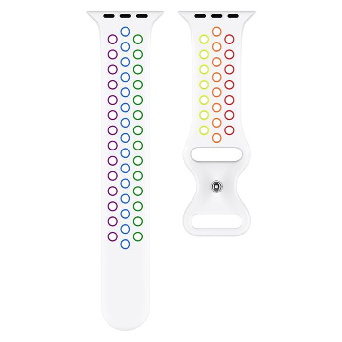 Bild 3, ColorPop Sportarmband Dual-Color Apple Watch 42/41/40/38 mm (S/M) Pride - Teknikhallen.se