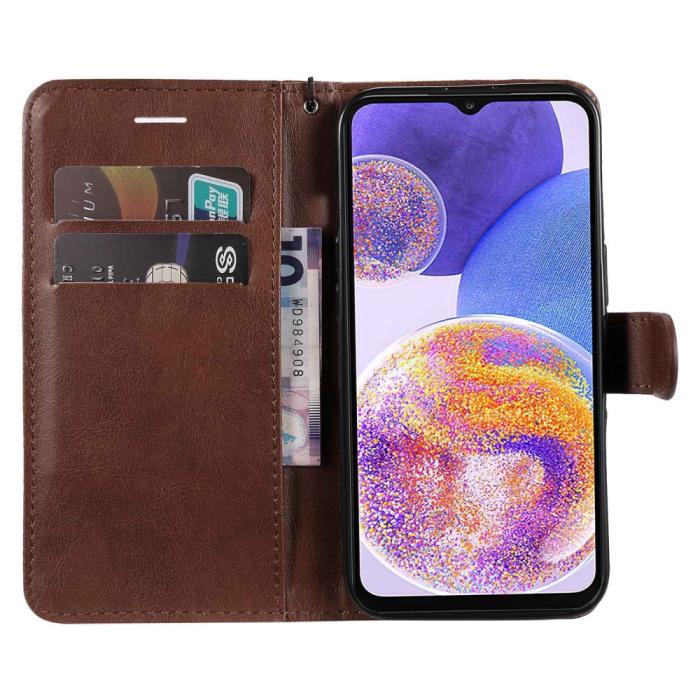 Bild 2,  Samsung Galaxy A23 5G Fodral Läder Brun - Teknikhallen.se