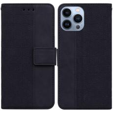  iPhone 14 Pro Max Fodral Geometrisk L&auml;der Svart - Teknikhallen.se