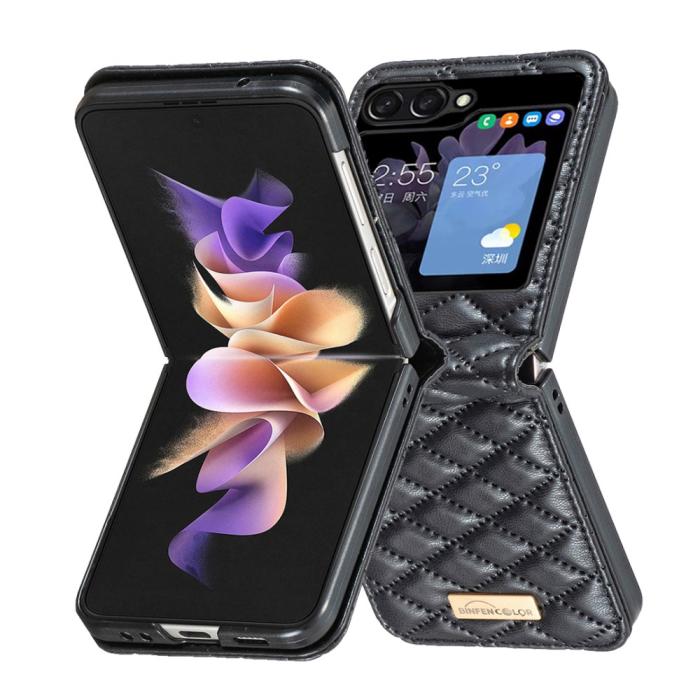 Bild 5, BINFEN BINFEN Galaxy Z Flip 5 Skal Diamond Textur Svart - Teknikhallen.se