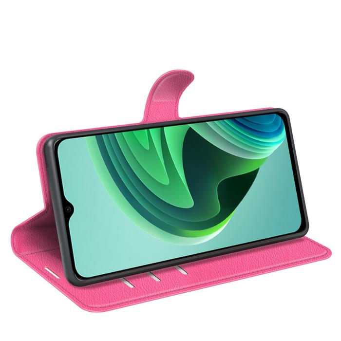 Bild 3,  Xiaomi Redmi 10 5G Fodral Litchi Läder Rosa - Teknikhallen.se