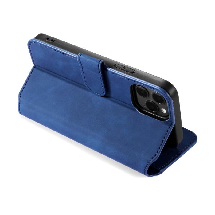 Bild 5, DG.MING iPhone 13 Pro Max - DG.MING Retro Läder Fodral - Blå - Teknikhallen.se