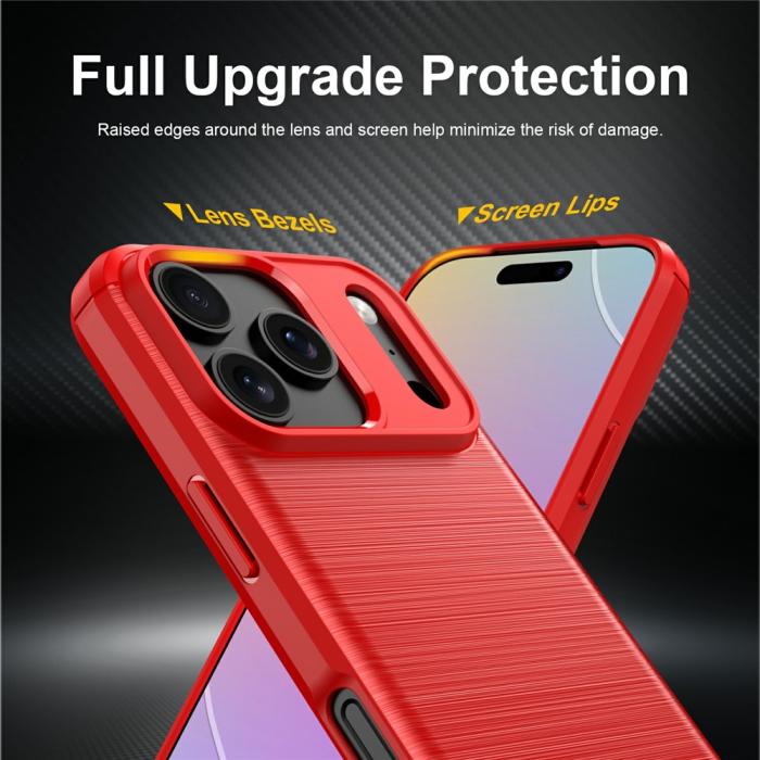 Bild 3,  iPhone 18 Pro Max/17 Pro Max Skal Kolfiber Textur Röd - Teknikhallen.se