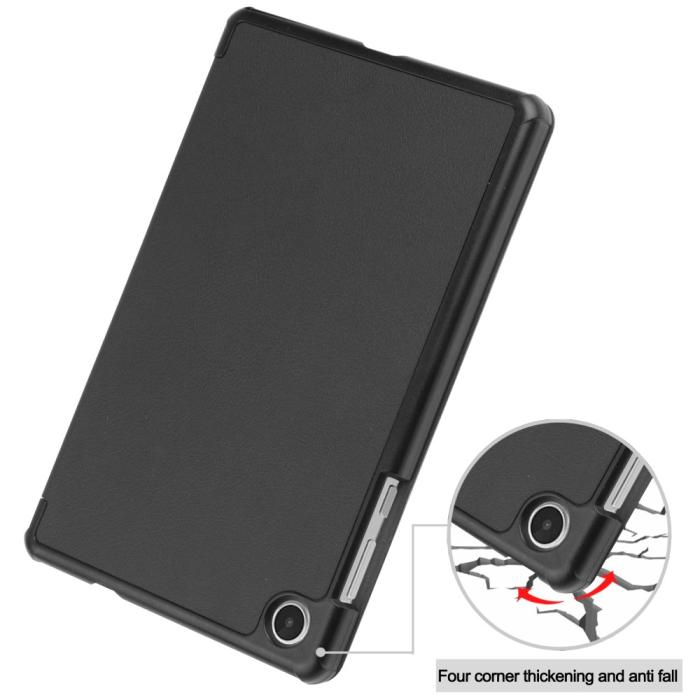 Bild 6,  Lenovo Tab M8 (Gen 4) Fodral Tri-Fold Läder Svart - Teknikhallen.se