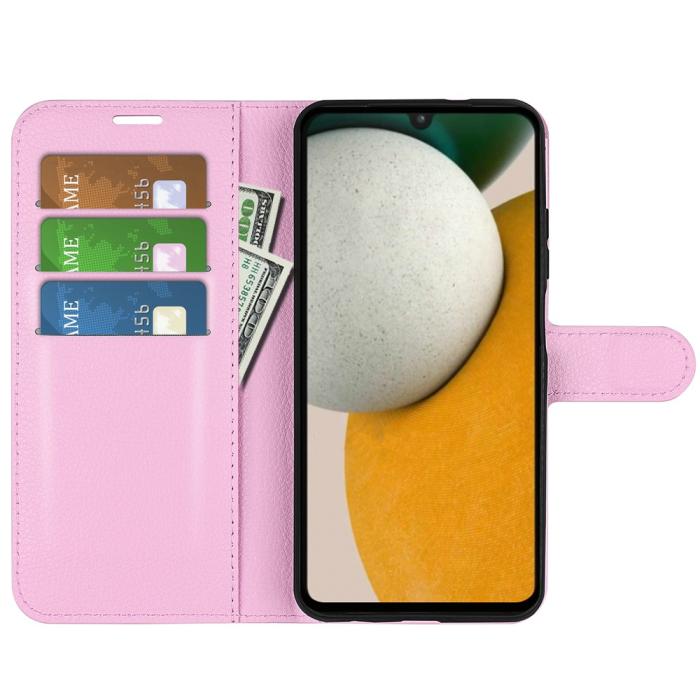 Bild 2,  Samsung Galaxy A15 5G Fodral Litchi Läder Ljus Rosa - Teknikhallen.se