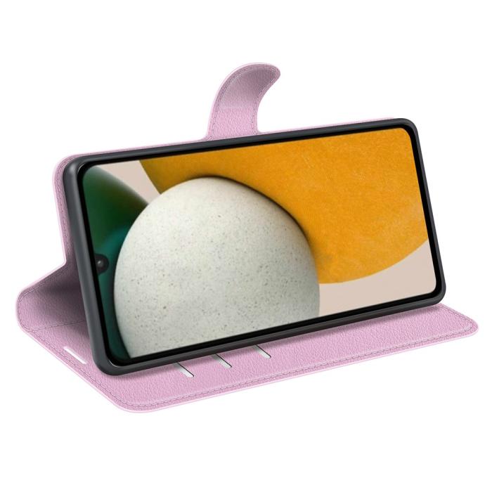 Bild 3,  Samsung Galaxy A15 5G Fodral Litchi Läder Ljus Rosa - Teknikhallen.se