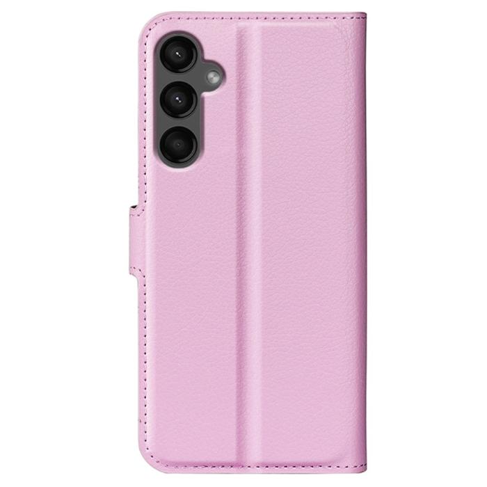 Bild 6,  Samsung Galaxy A15 5G Fodral Litchi Läder Ljus Rosa - Teknikhallen.se