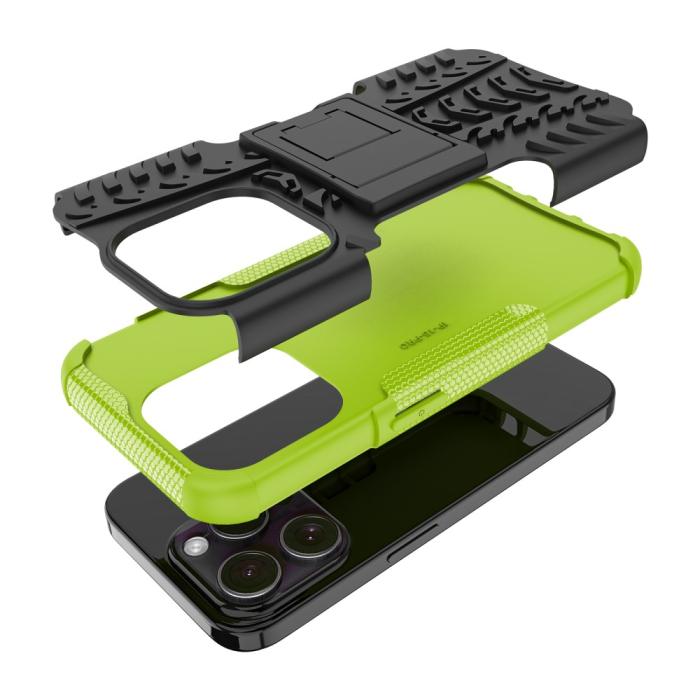 Bild 6,  iPhone 15 Pro Max Stöttåligt Skal med Stöd Grön - Teknikhallen.se
