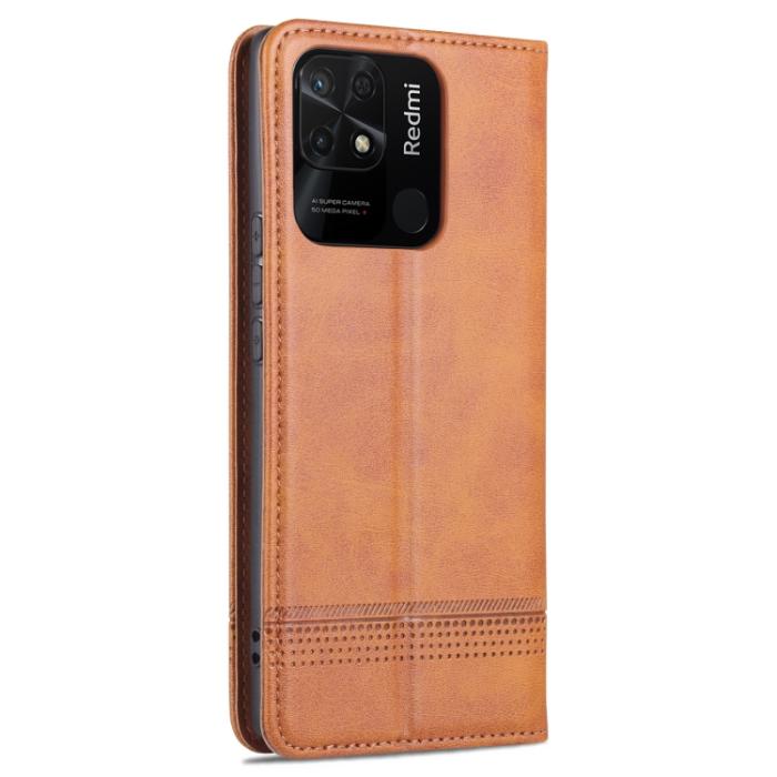 Bild 3, AZNS AZNS Xiaomi Redmi 10C Fodral Flip Läder Brun - Teknikhallen.se