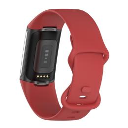  Fitbit Charge 6 / 5 Armband TPU (L) Röd - Teknikhallen.se