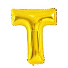  Bokstavsballong T 70 cm Guld - Teknikhallen.se