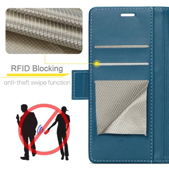 Bild 6, CASEME CASEME Samsung Galaxy A16 Fodral Läder RFID Blå - Teknikhallen.se