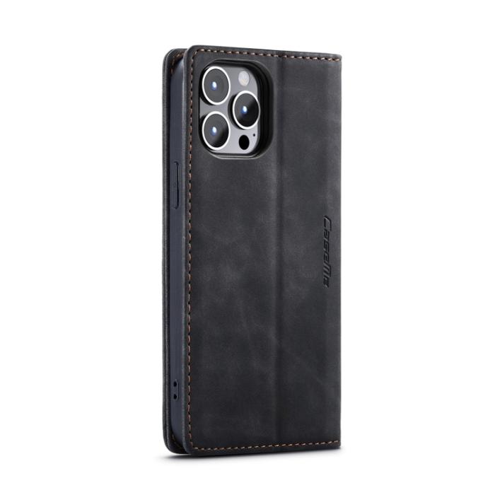 Bild 3, CASEME CASEME iPhone 14 Pro Fodral Retro Flip Svart - Teknikhallen.se