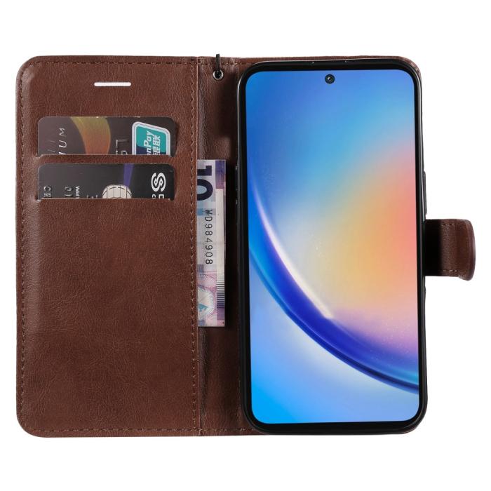 Bild 2,  Samsung Galaxy A55 5G Fodral Solid Läder Brun - Teknikhallen.se