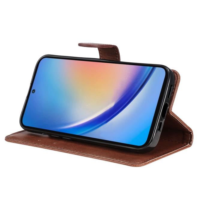 Bild 4,  Samsung Galaxy A55 5G Fodral Solid Läder Brun - Teknikhallen.se