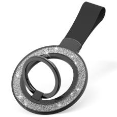  Magnetisk MagSafe Ring H&aring;llare Glitter Silver/Svart - Teknikhallen.se