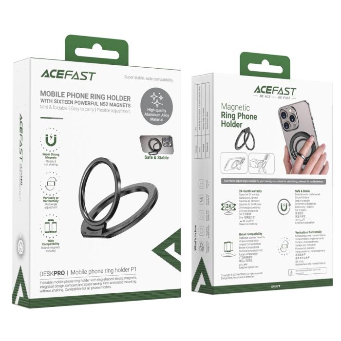Bild 5, Acefast Acefast MagSafe Magnetisk Ringhållare Svart - Teknikhallen.se