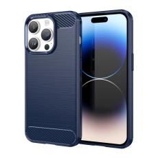  iPhone 15 Pro Max Skal Borstad St&aring;l Textur Bl&aring; - Teknikhallen.se