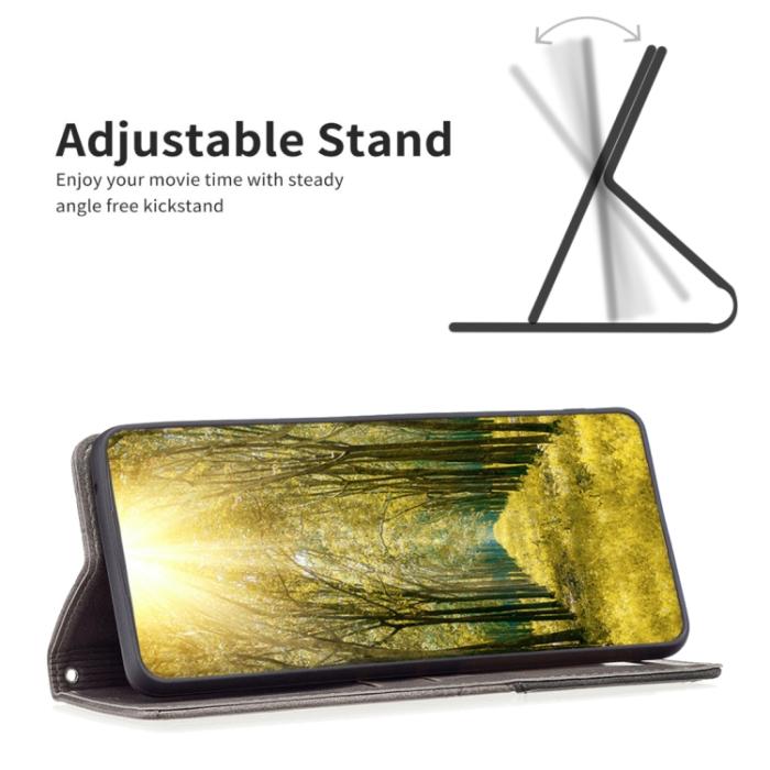 Bild 5,  Xiaomi 13 Lite 5G Fodral Geometriskt Flip Läder Grå - Teknikhallen.se