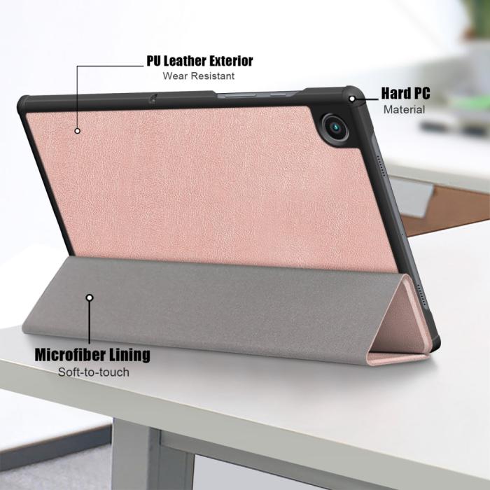 Bild 6,  Samsung Galaxy Tab A8 10.5 (2021) Fodral Premium Tri-Fold Roséguld - Teknikhallen.se