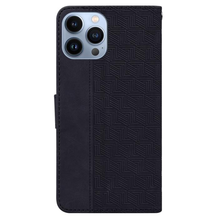 Bild 3,  iPhone 14 Pro Max Fodral Geometrisk Läder Svart - Teknikhallen.se