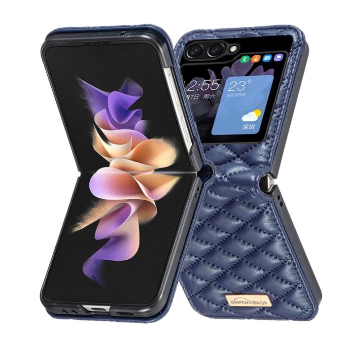 Bild 4, BINFEN BINFEN Galaxy Z Flip 5 Skal Diamond Textur Blå - Teknikhallen.se